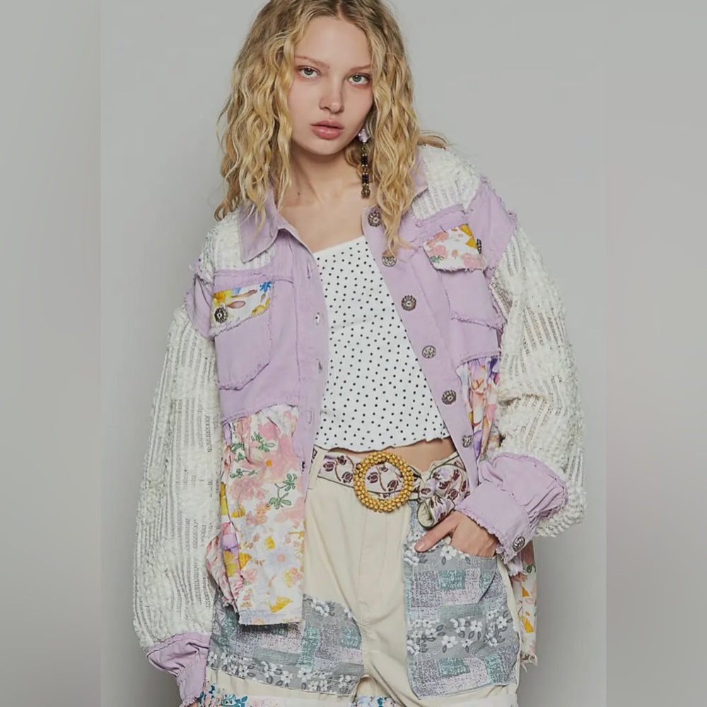 BNWT POL whimsical gardenia shacket